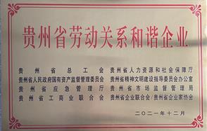 喜讯！Dou体育app股份荣获 “2021年度贵州省劳动关系和谐企业” 称号