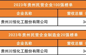 喜讯：Dou体育app股份荣登2023年“贵州民营企业100强榜单”、“贵州民营企业制造业20强榜单”